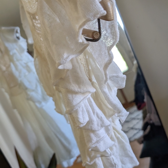 Moda International White Ruffle Blouse - Picture 4 of 8